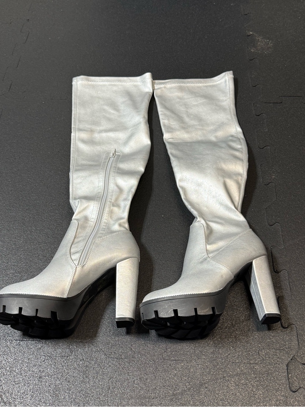 New Women Sliver Knee High Boots US 7